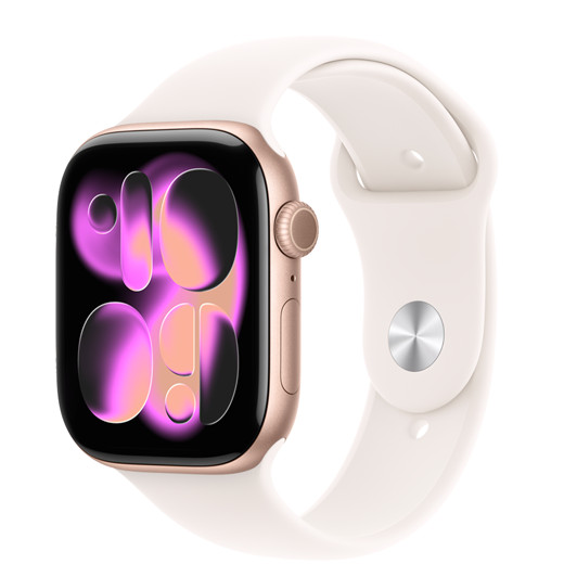 Apple Watch Series 11 玫瑰金色完整外观